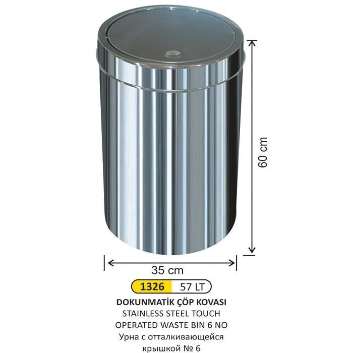 İTME KAPAKLI ÇÖP KOVASI 6 NO