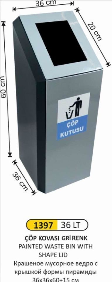 ÇÖP KOVASI BOYALI ÖZEL MODEL 36 LİTRE