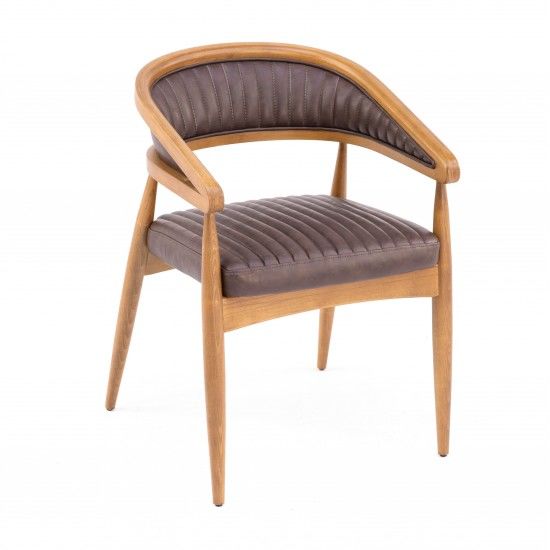 Babmu Sandalye DERİ - AÇIK CEVİZ