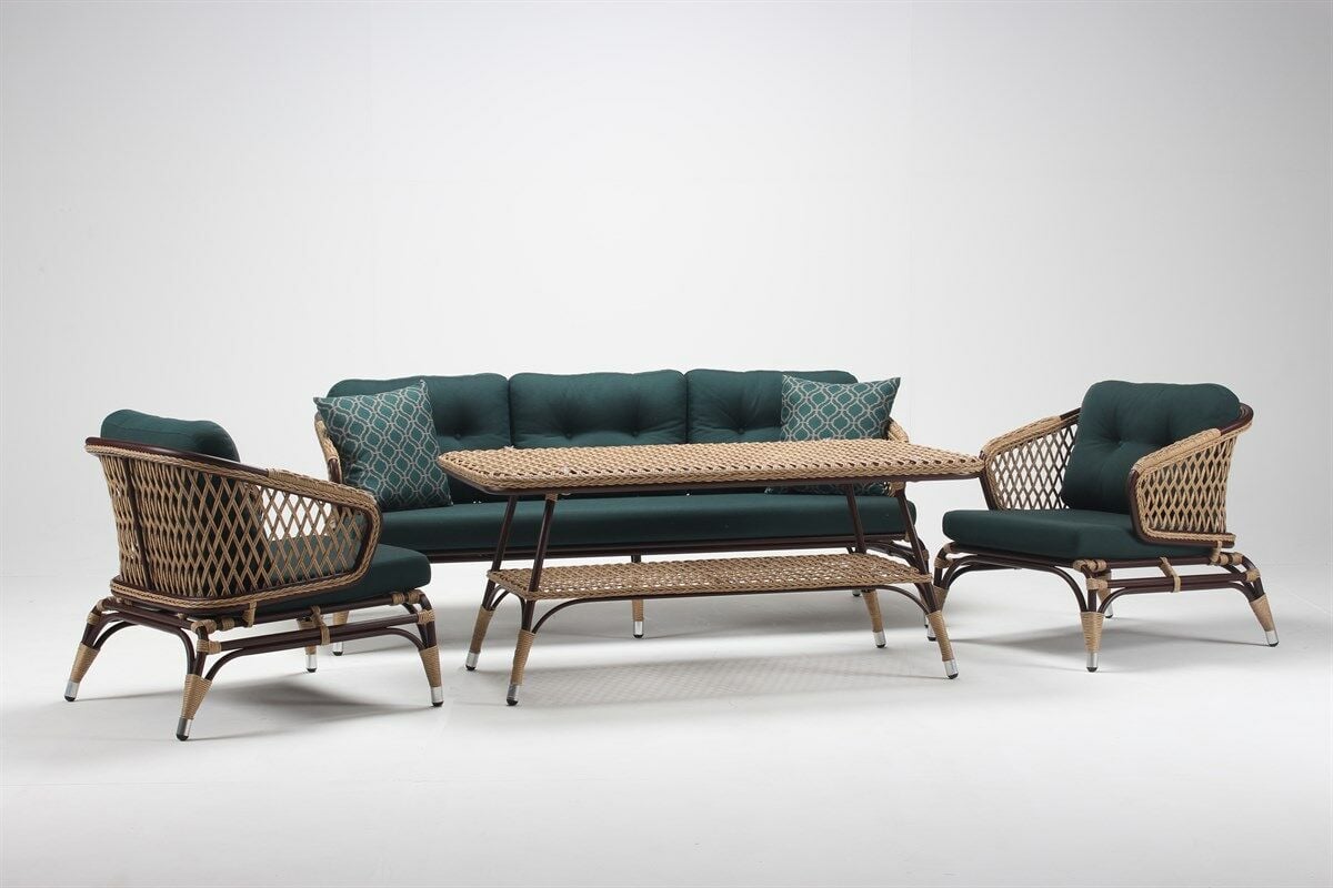 ZAMBAK BAMBU KOLTUK TAKIMI  l  MEŞE - GALİE KREM