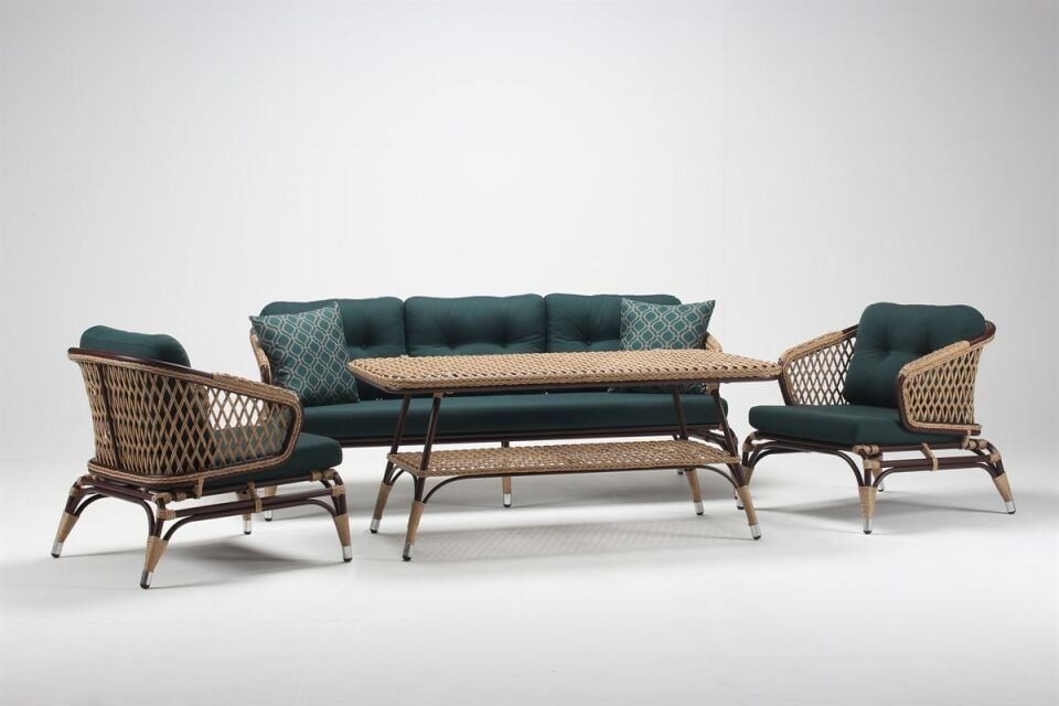 ZAMBAK BAMBU KOLTUK TAKIMI  l  MEŞE - GALİE KREM