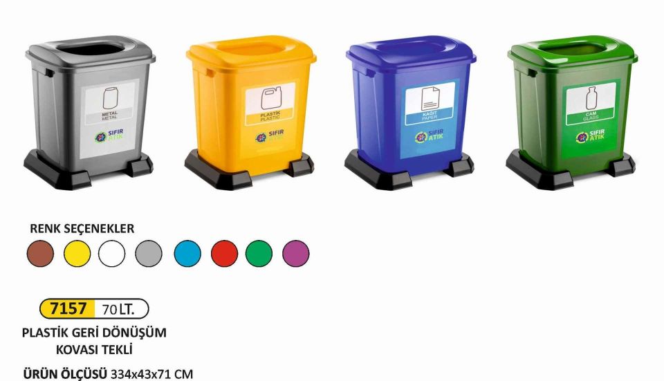 GERİ DÖNÜŞÜM KOVASI 70 LİTRE PLASTİK