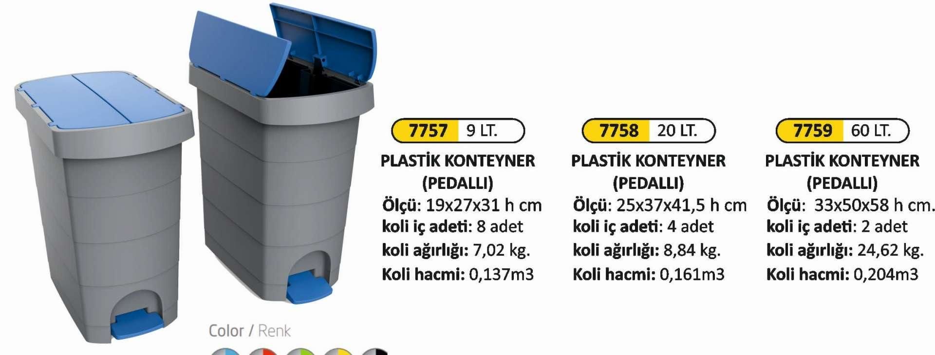 PLASTİK PEDALLI ÇÖP KOVASI