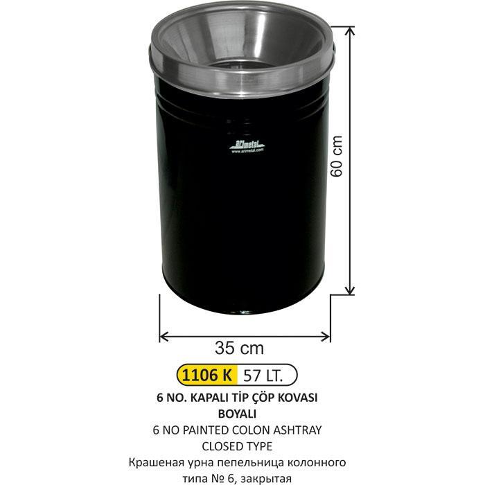 57 LT KAPALI TİP BOYALI ÇÖP KOVASI