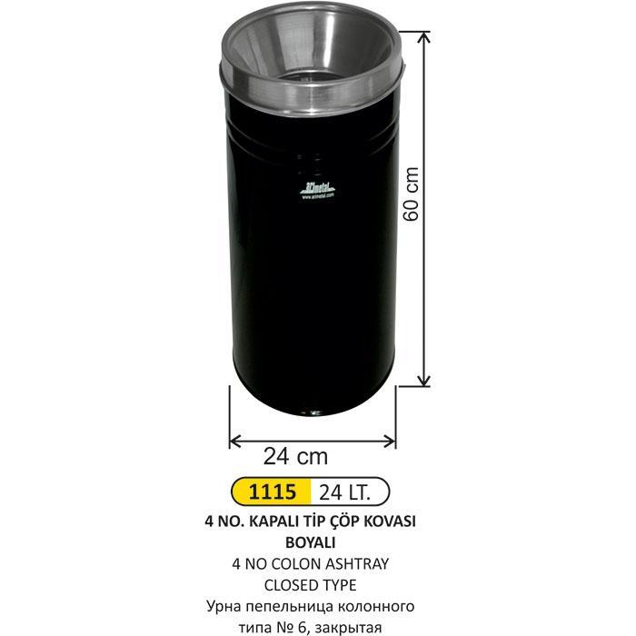 24 LT KAPALI TİP BOYALI ÇÖP KOVASI