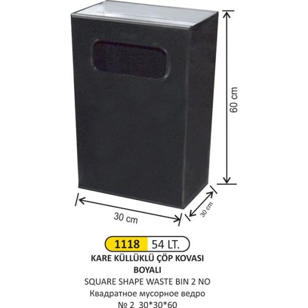 54 LT KARE KÜLLÜKLÜ ÇÖP KOVASI
