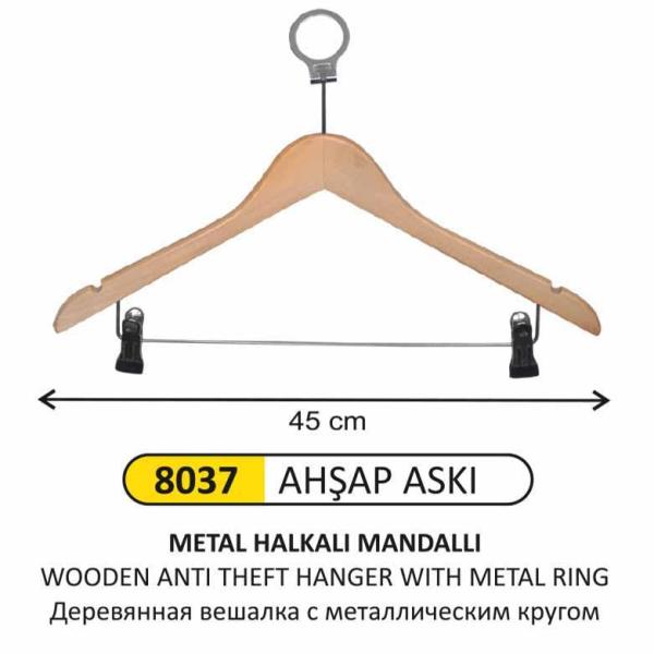 AHŞAP ASKI OTEL TİP (METAL HALKALI VE MANDALLI)
