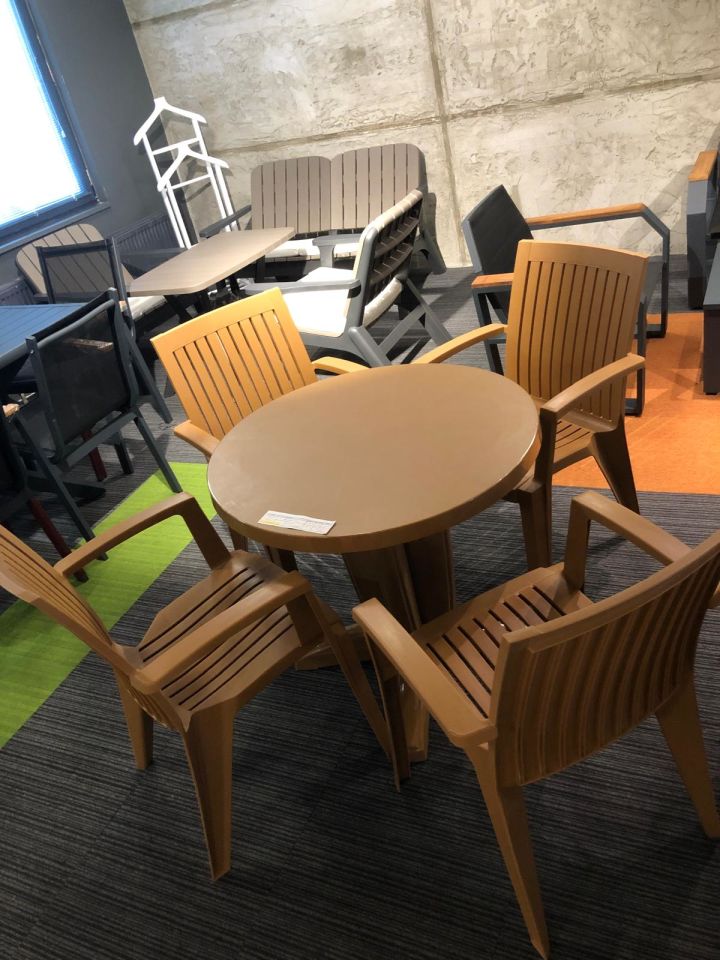 PAPATYA BRAVO MASA Q80 CM TEAK RENK