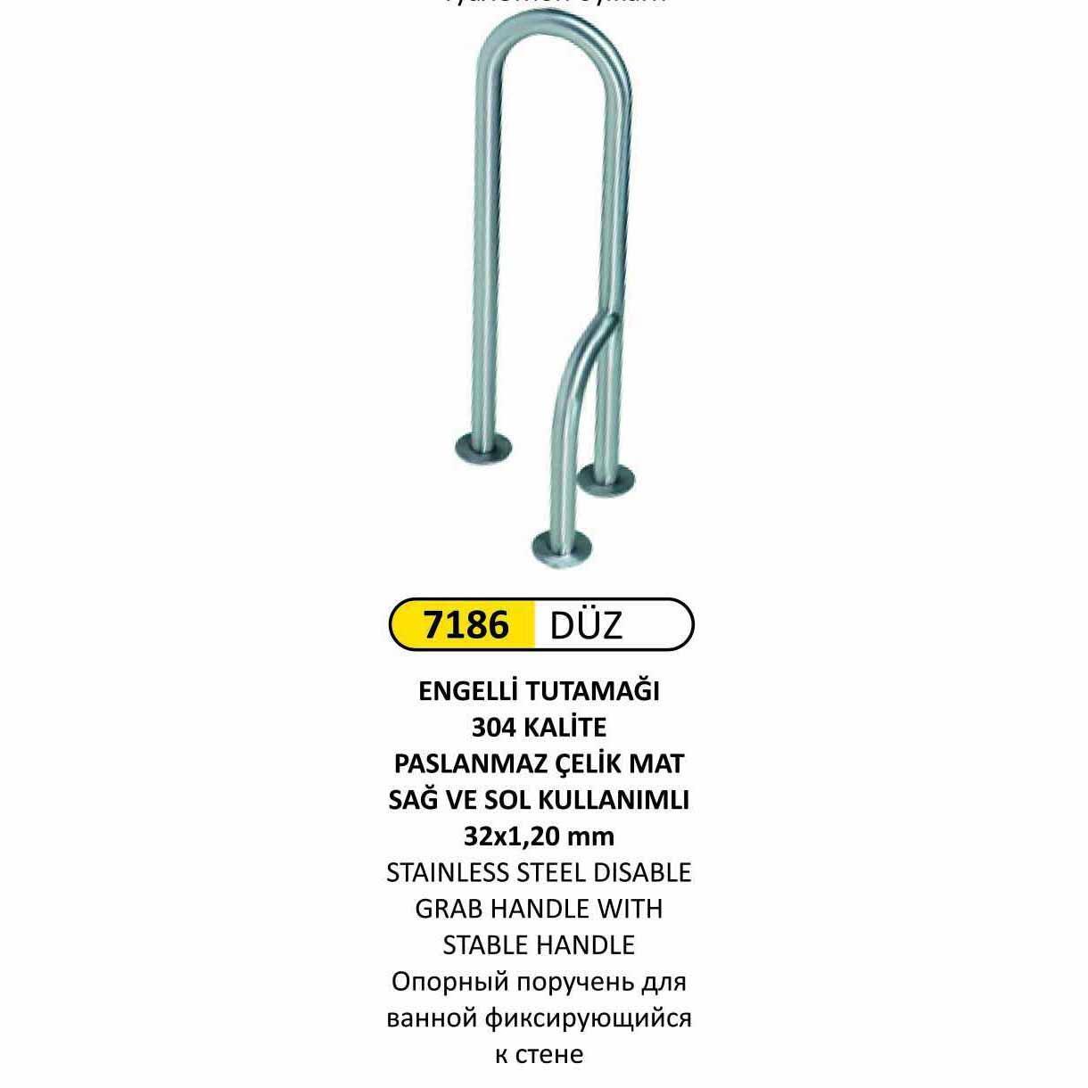 DÜZ 304 KALİTE ENGELLİ TUTAMAĞI