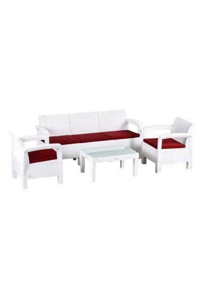 AMAZON RATTAN BAHÇE GRUBU l 1 ÜÇLÜ 2 TEKLİ 1 SEHPA