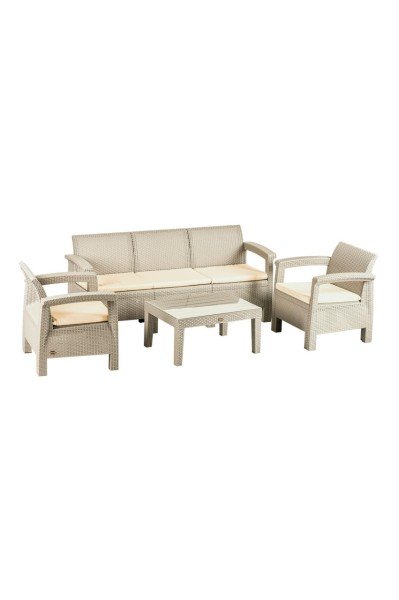 AMAZON RATTAN BAHÇE GRUBU l 1 ÜÇLÜ 2 TEKLİ 1 SEHPA