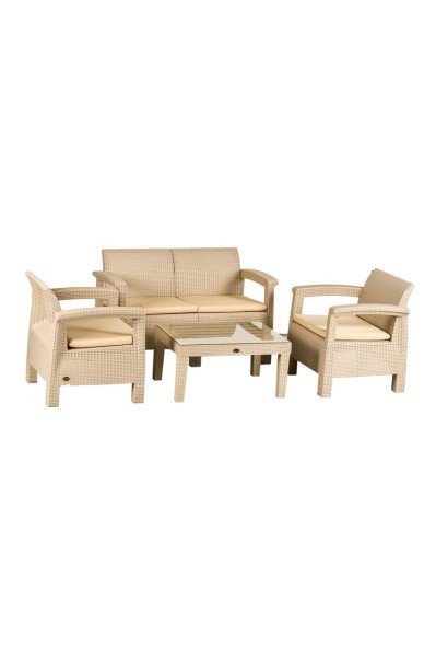 TOSCANA RATTAN OTURMA GRUBU l 1 İKİLİ 2 TEKLİ 1 SEHPA