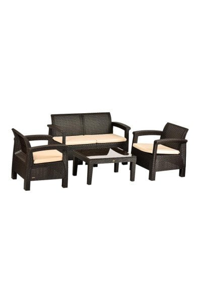 TOSCANA RATTAN OTURMA GRUBU l 1 İKİLİ 2 TEKLİ 1 SEHPA