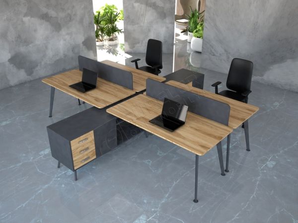 4 LÜ ÇALIŞMA MASASI 290 X 302