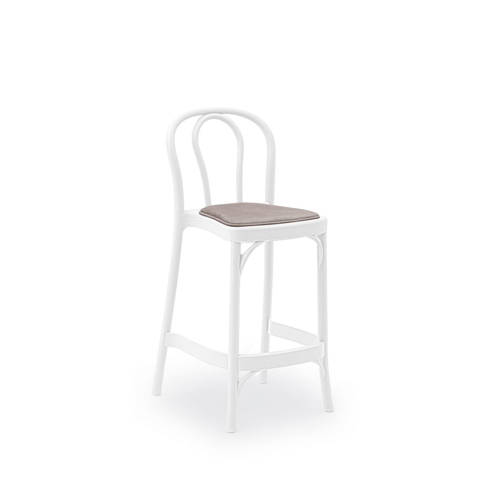 Sozo Pad Bar Sandalyesi SÜT BEYAZ - 65cm Yükseklik