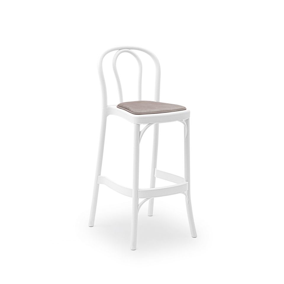 Sozo Pad Bar Sandalyesi SÜT BEYAZ - 75cm Yükseklik