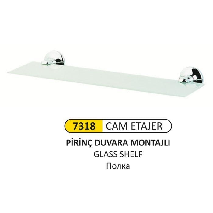 LÜKS PİRİNÇ DUVARA MONTAJLI CAM ETAJER