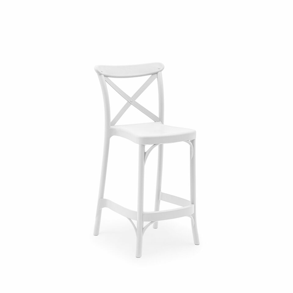 Capri Bar Sandalyesi SÜT BEYAZ - 65cm Yükseklik