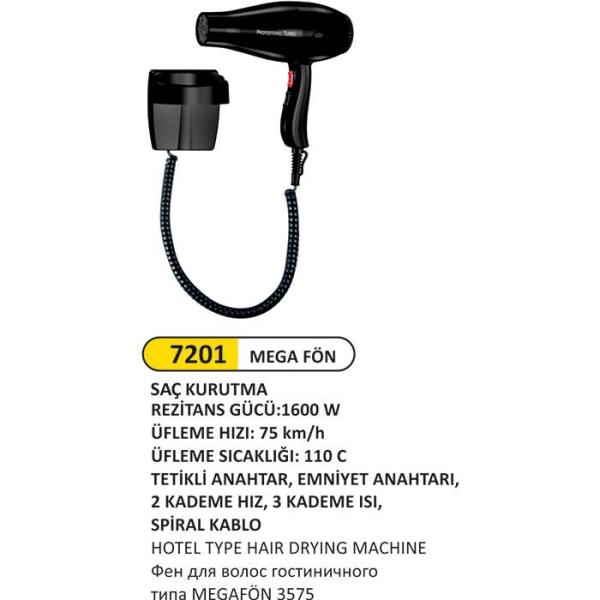 1600w OTEL TİPİ SAÇ KURUTMA MAKİNESİ