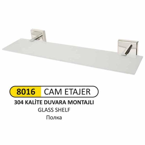 CAM ETAJER LÜKS 10X40 CM (304 KALİTE)