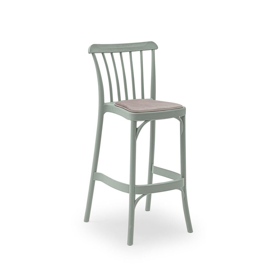 Gozo Pad Bar Sandalyesi NİL YEŞİLİ - 75cm Yükseklik