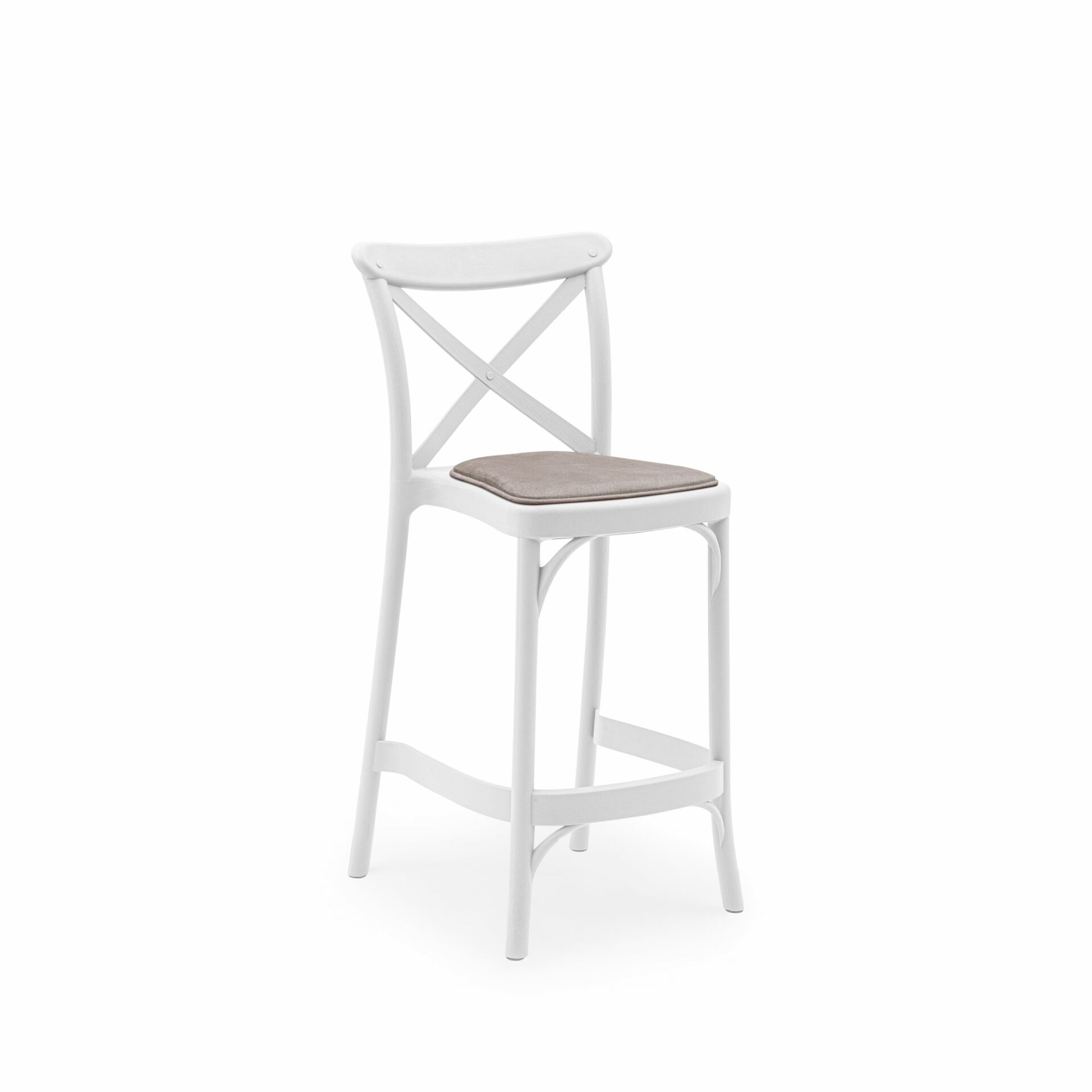 Capri Pad Bar Sandalyesi SÜT BEYAZ - 65cm Yükseklik
