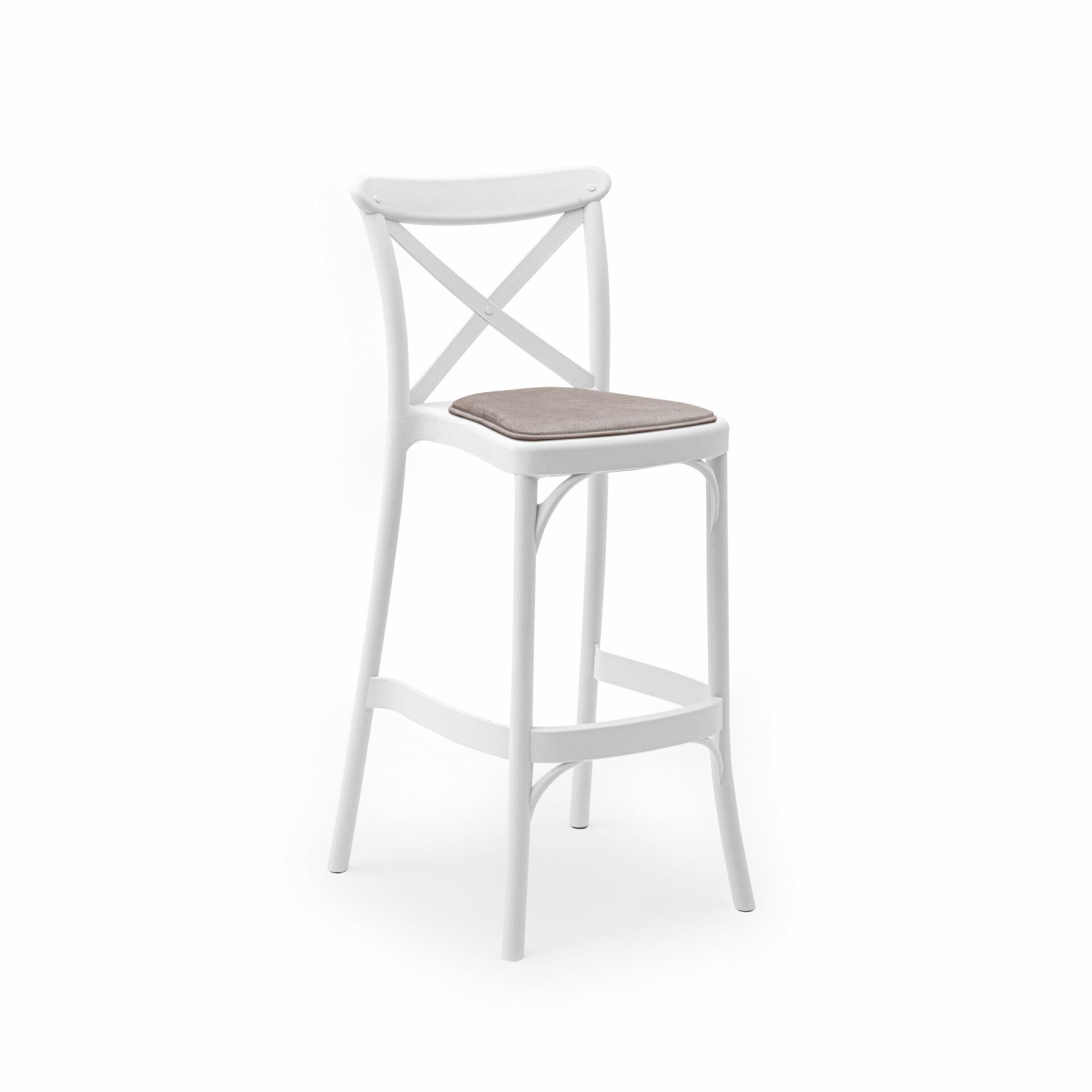 Capri Pad Bar Sandalyesi SÜT BEYAZ - 75cm Yükseklik