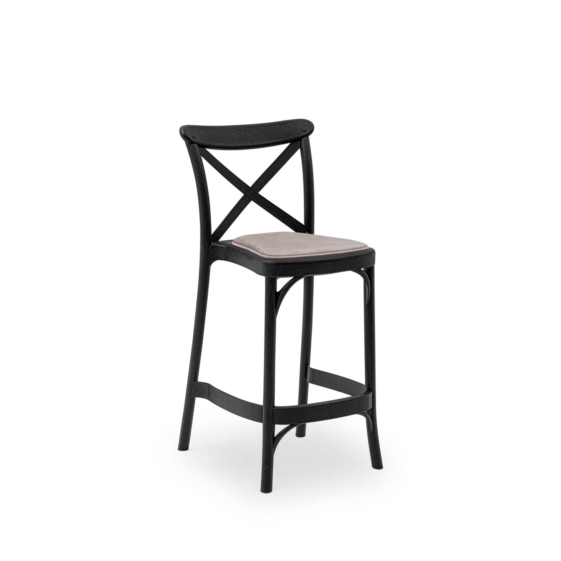 Capri Pad Bar Sandalyesi SİYAH - 65cm Yükseklik