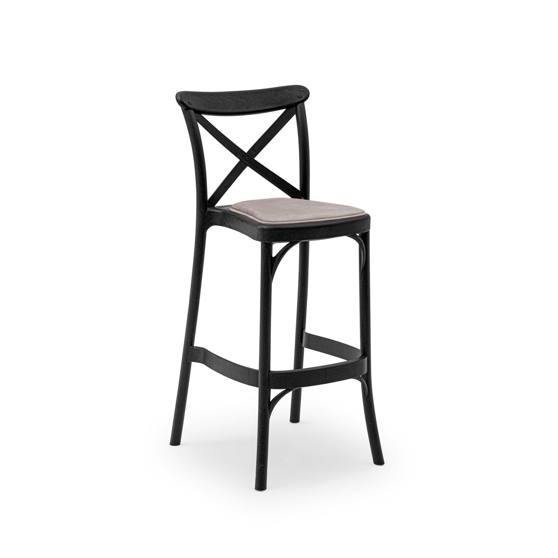 Capri Pad Bar Sandalyesi SİYAH - 75cm Yükseklik