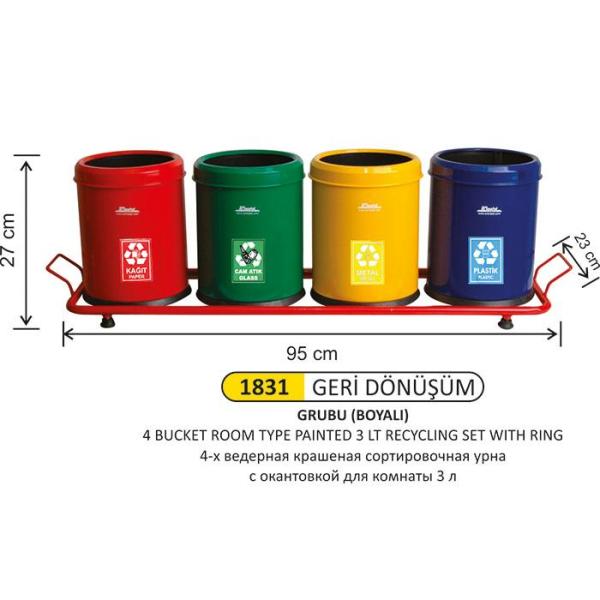 4 BÖLMELİ OTEL ODA TİPİ GERİ DÖNÜŞÜM SETİ