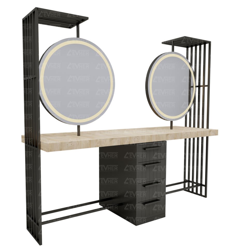 Bayan Kuaför Tezgahı Çift Yönlü