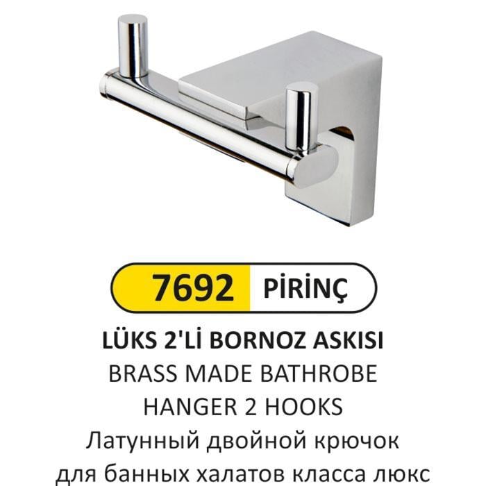 LÜKS PİRİNÇ BORNOZ ASKISI 2'Lİ