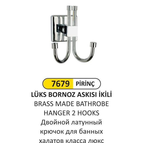 LÜKS PİRİNÇ İKİLİ BORNOZ ASKISI