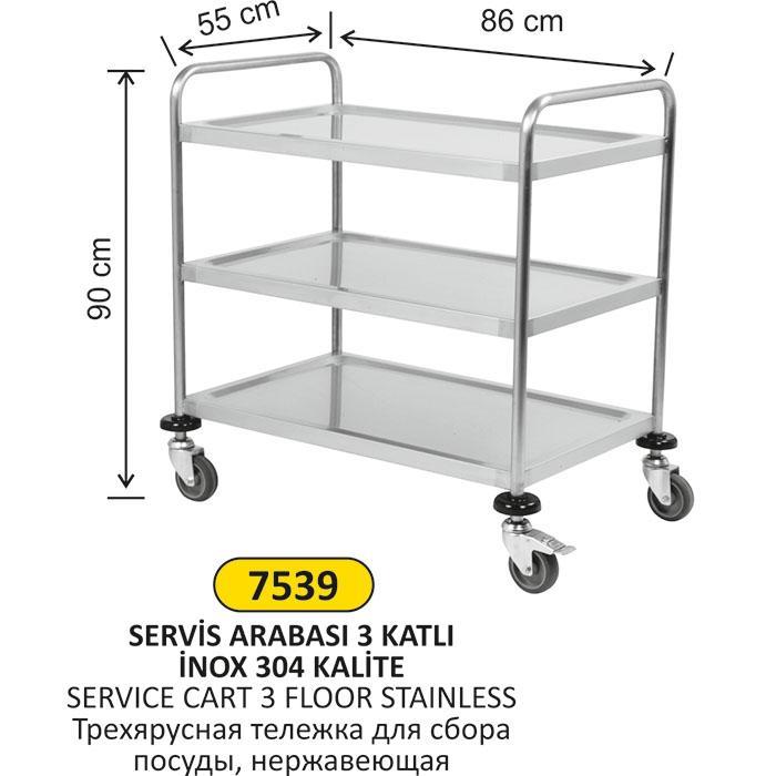 3 KATLI INOX 304 KALİTE SERVİS ARABASI-15.000,00 TL