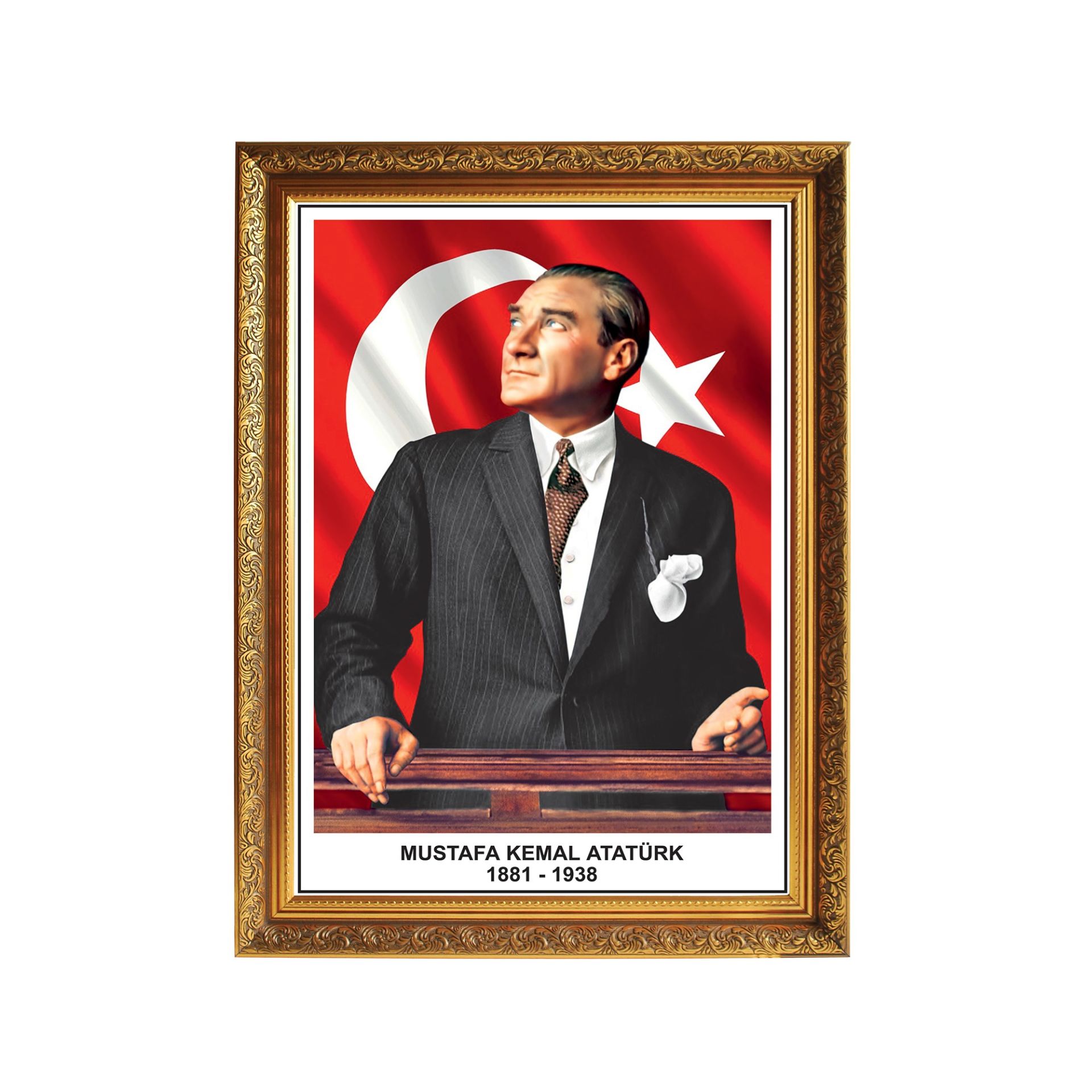 Atatürk Köşesi Lüks Yaldızlı Çerçeveli