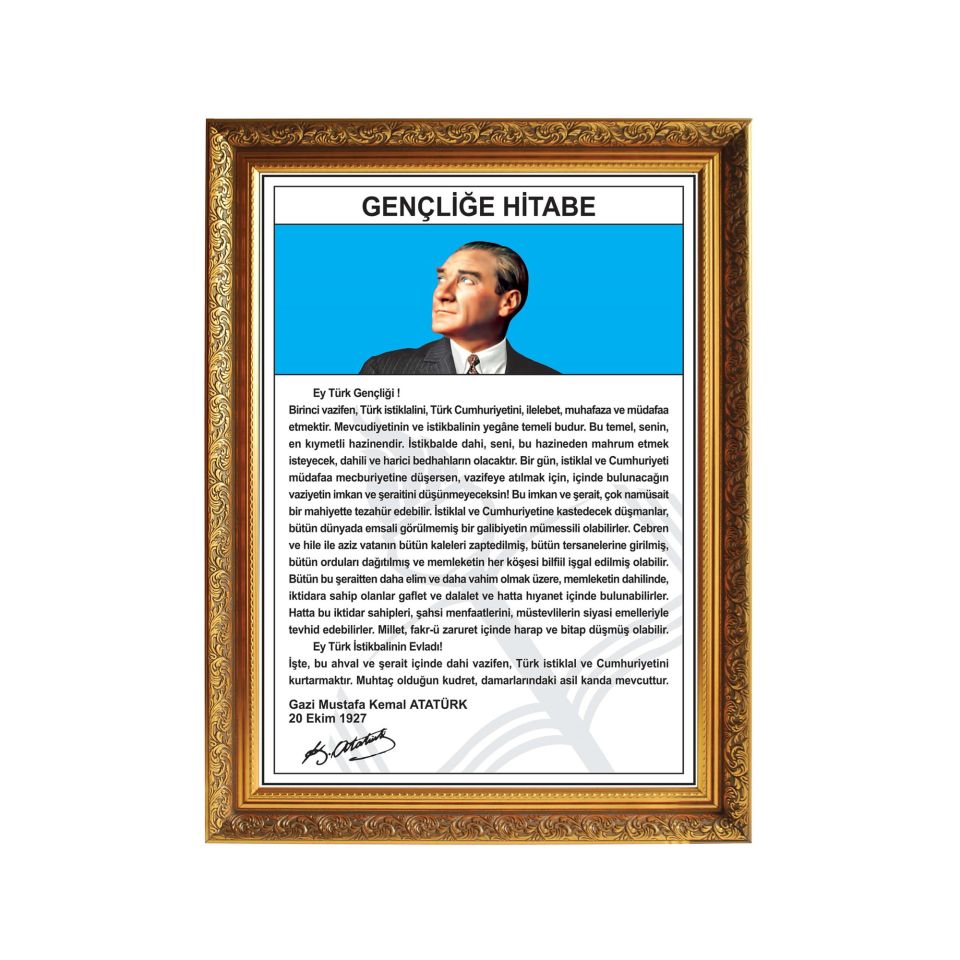 Atatürk Köşesi Lüks Yaldızlı Çerçeveli