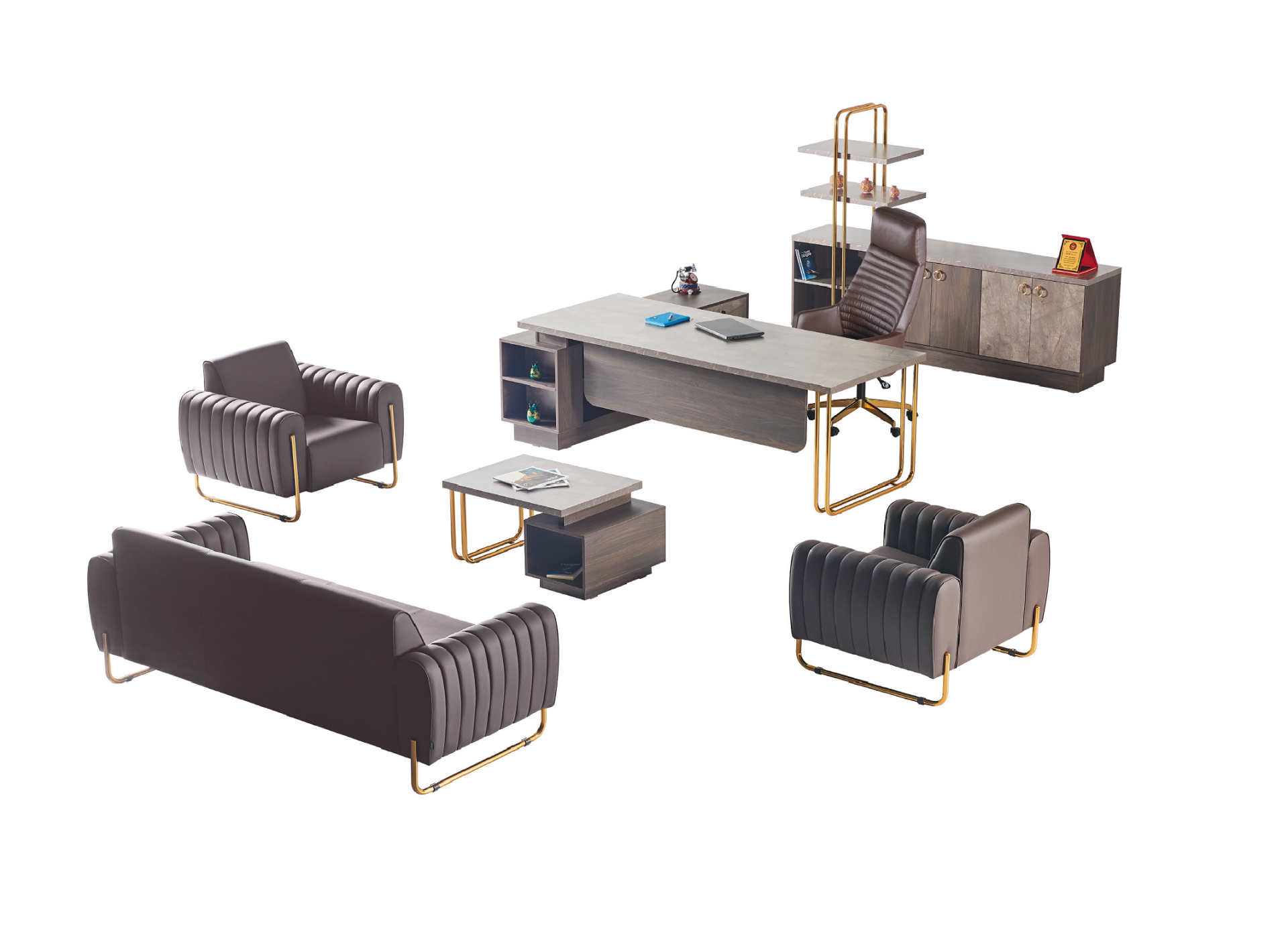 GOLD YÖNETİCİ MASA TAKIMI (OTURMA GRUBU DAHİL)