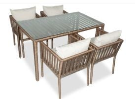 LONDON RATTAN YEMEK MASASI TAKIMI (4 KİŞİLİK)