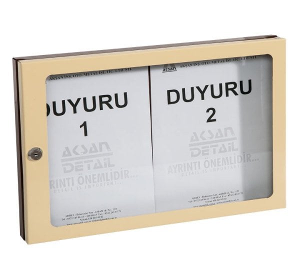 KÜÇÜK BOY İLAN PANOSU KAHVERENGİ / KREM