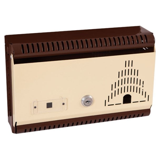 YATAY POSTA KUTUSU KAHVERENGİ / KREM