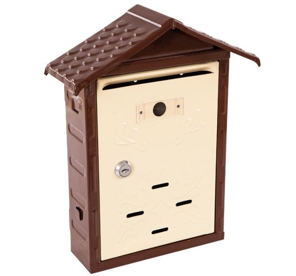 ÇATILI POSTA KUTUSU KAHVERENGİ / KREM