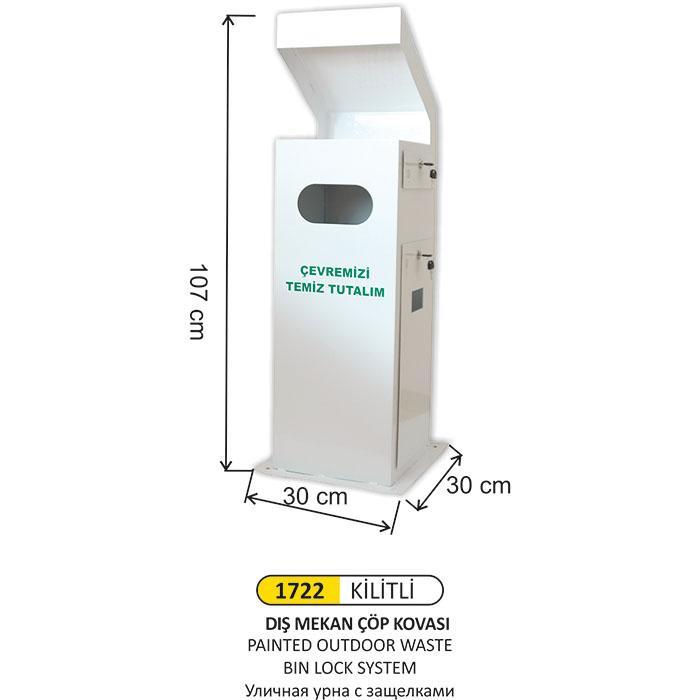 KİLİTLİ DIŞ MEKAN BAHÇE ÇÖP KOVASI