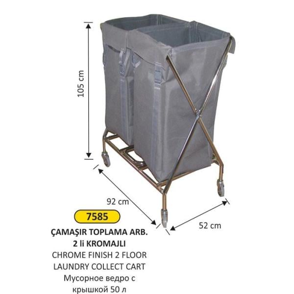 2'Lİ KROMAJLI ÇAMAŞIR TOPLAMA ARABASI