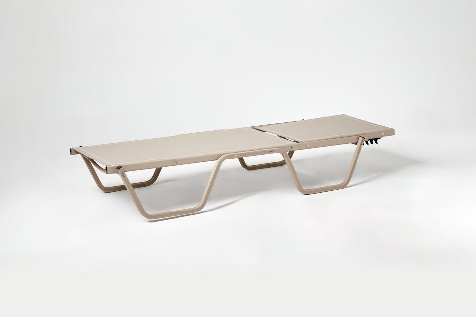 Asos Alüminyum Fileli Şezlong - Kum Rengi
