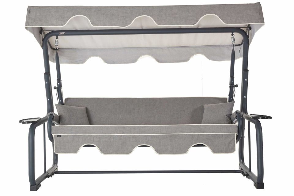 Rubus 4 Kişilik Bahçe Balkon Teras Salıncağı - Kırçıllı Gri