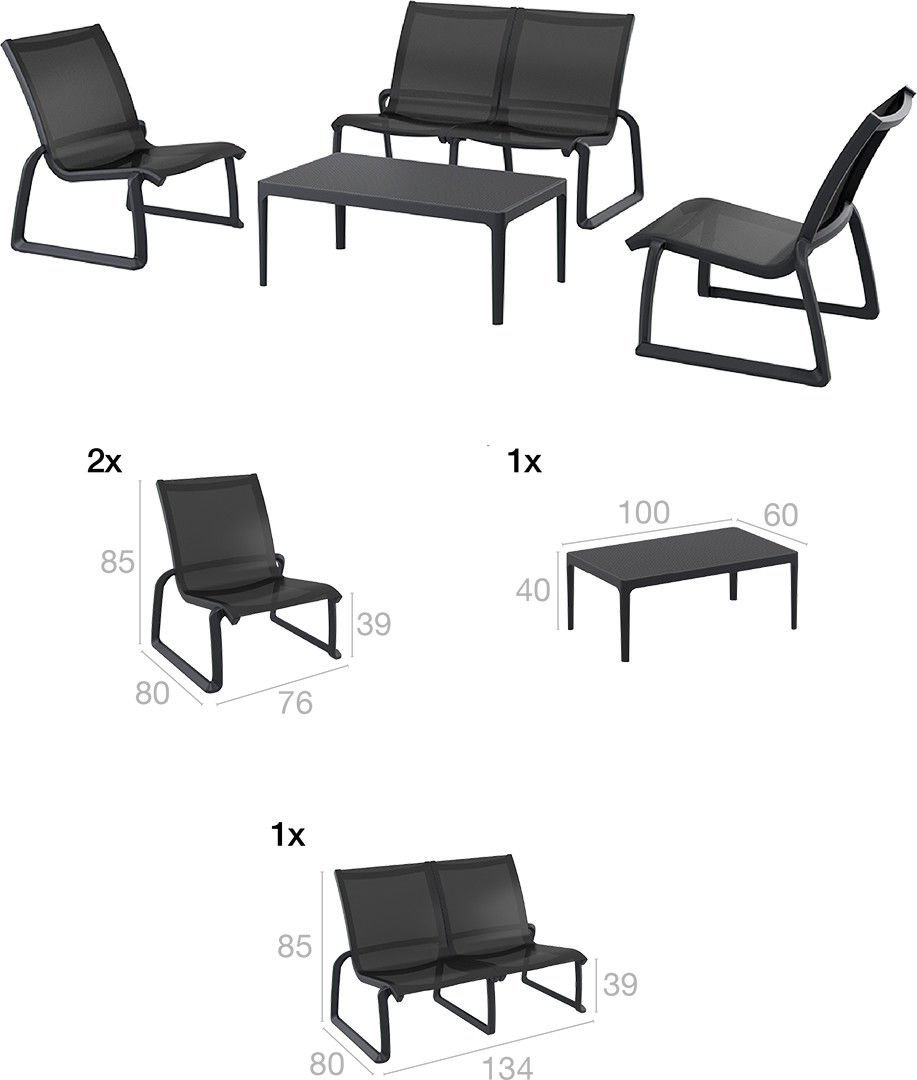 Pacific Lounge Set (Kolçaksız)