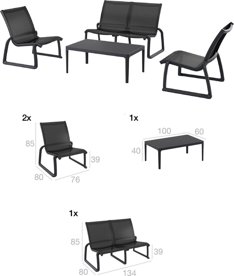 Pacific Lounge Set (Kolçaksız)