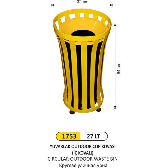 27 LT YUVARLAK OUTDOOR ÇÖP KOVASI İÇ KOVALI