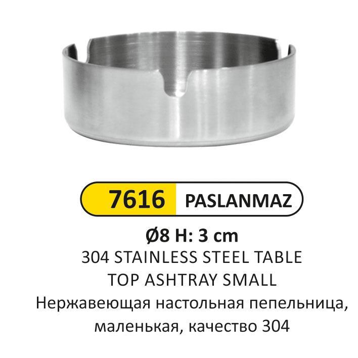 MASA ÜSTÜ PASLANMAZ ÇELİK KÜLLÜK H:8CM