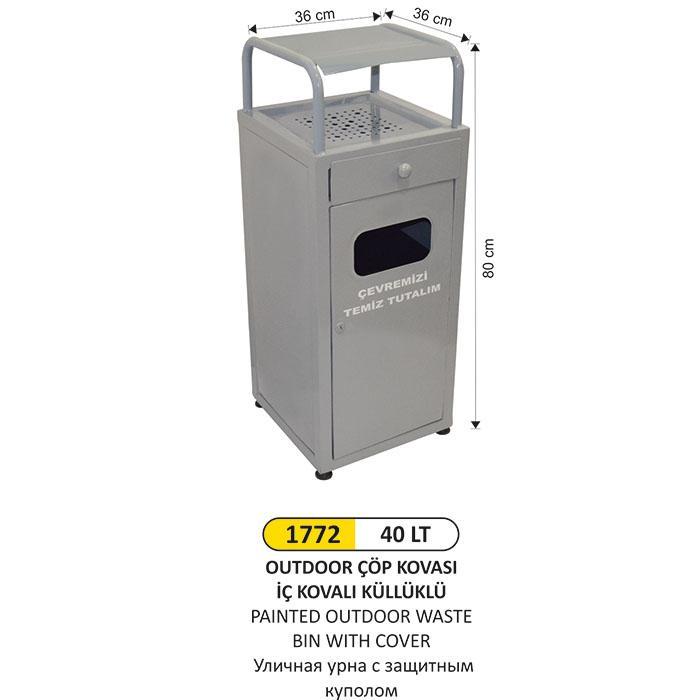 40 LT OUTDOOR ÇÖP KOVASI İÇ KOVALI KÜLLÜKLÜ
